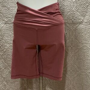 90 Degree By Reflex High-Waisted Mauve Shorts
